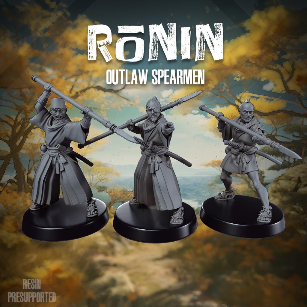 Ronin Outlaw Spearmen - SkullForge Studios - Tabletop Miniatures