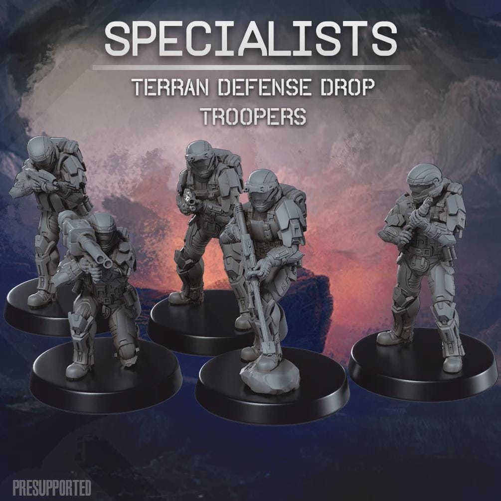Terrain Defense Force Drop Troopers Specialists - SkullForge Studios - Tabletop Miniatures