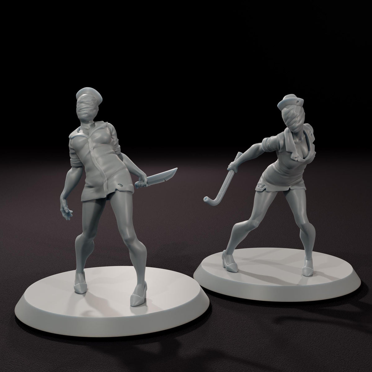 Faceless Nurses - 32mm Scale Post-Apocalyptic Horror Miniature