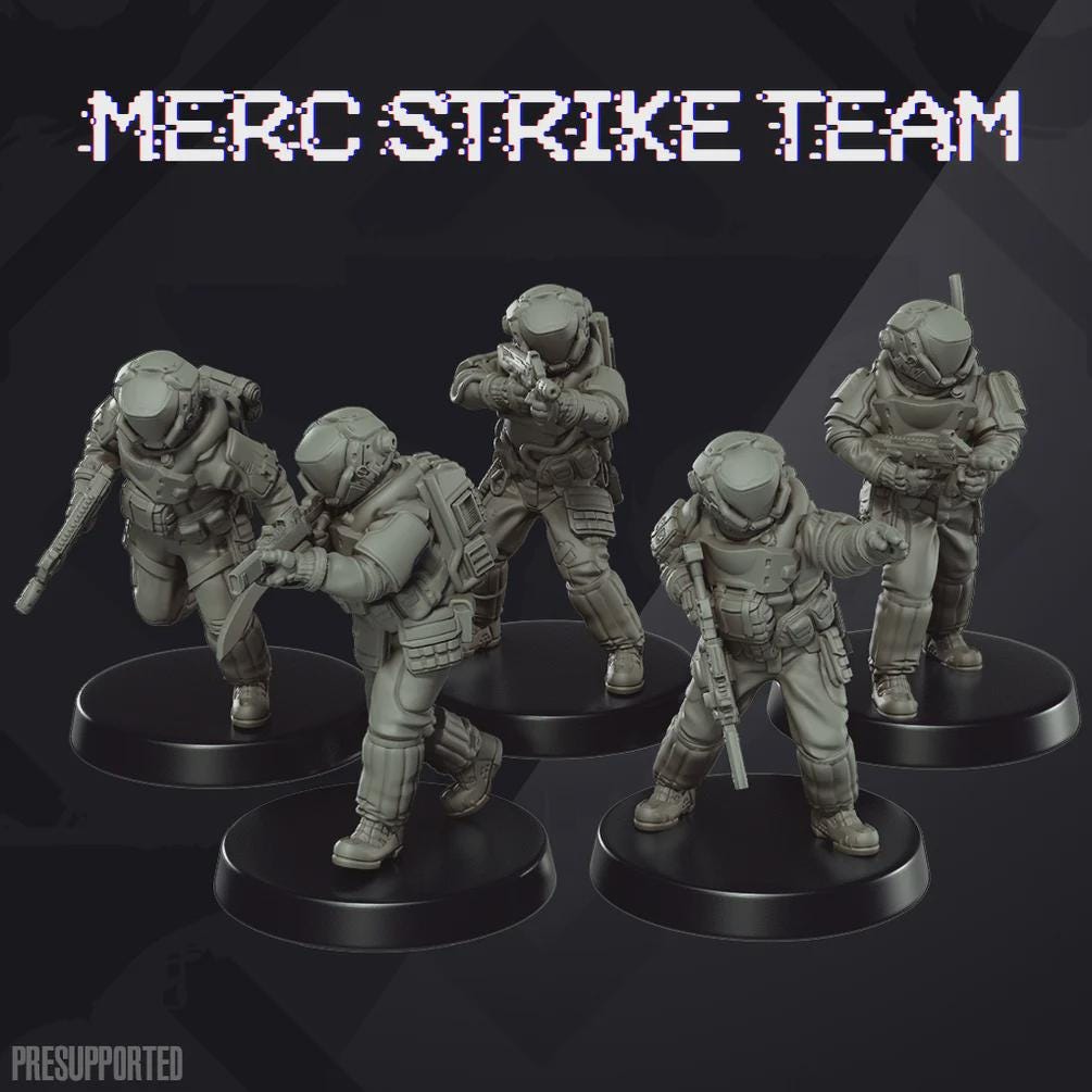 Merc Strike Team - SkullForge Studios - Tabletop Miniatures