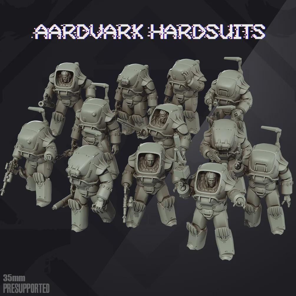 Aardvark Hardsuits Modular Kit - SkullForge Studios - Tabletop Miniatures